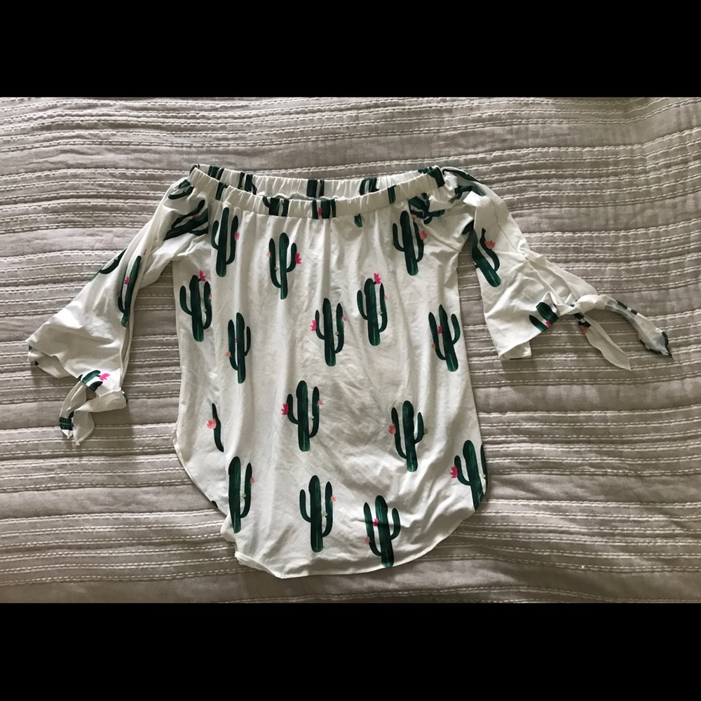 Cinco de Mayo cactus off the shoulder top